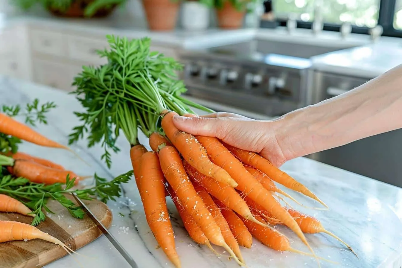 Carottes crues lavées et coupées en rondelles sur une plaque avant congélation