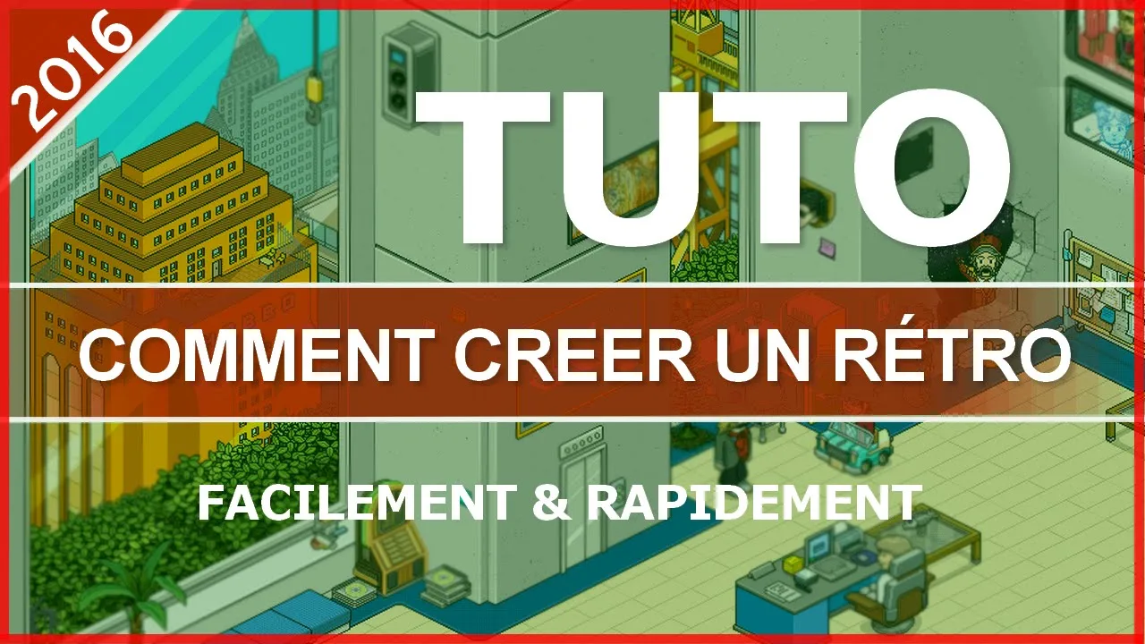 Écran d’ordinateur affichant un univers social en pixel art original avec personnages, salons virtuels et mobilier coloré.