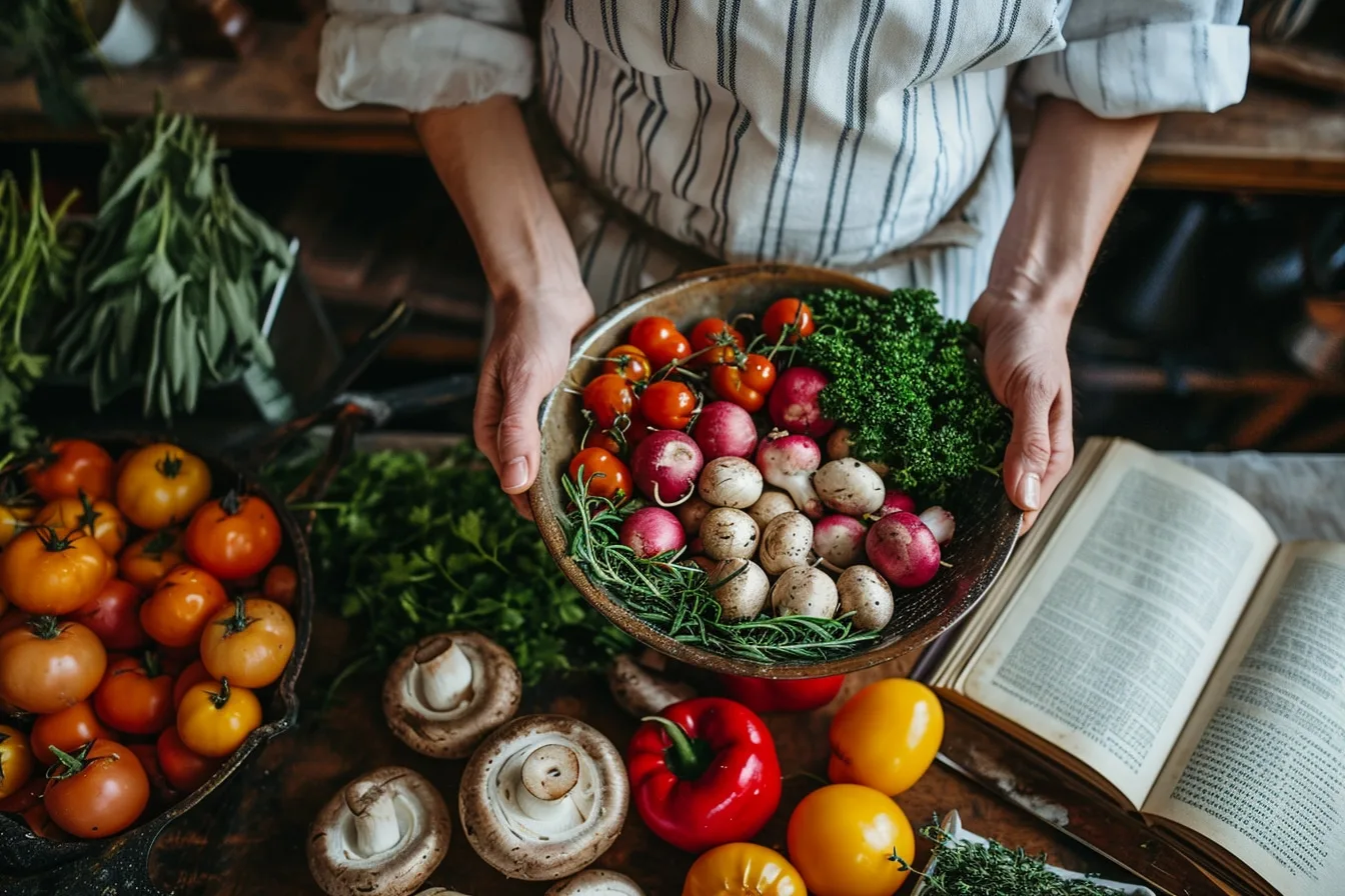 Poêlée de champignons variés dorés avec herbes fraîches et sauce végétalienne crémeuse