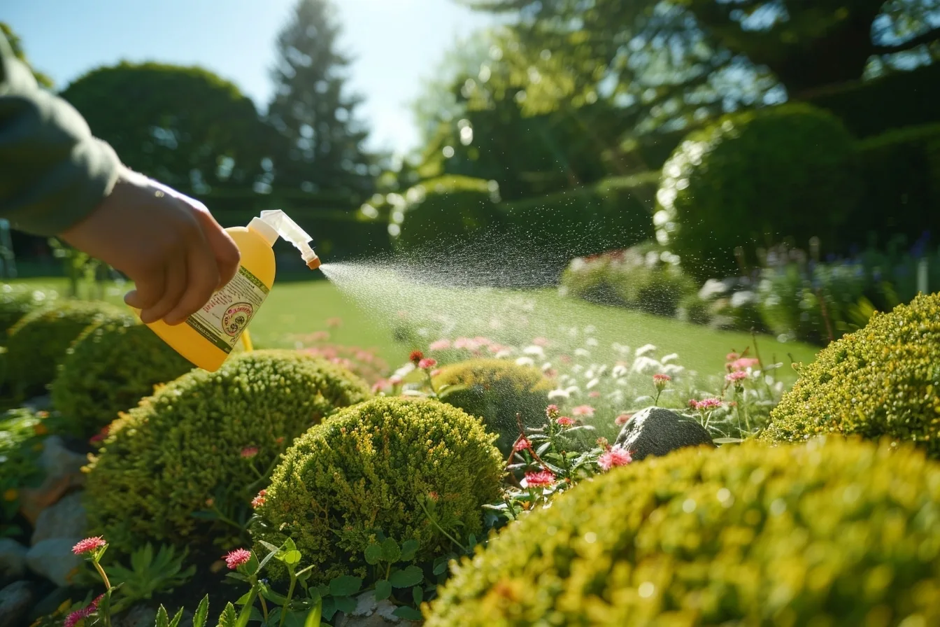 Cafard de jardin brun sur un tas de feuilles humides près d’une terrasse
