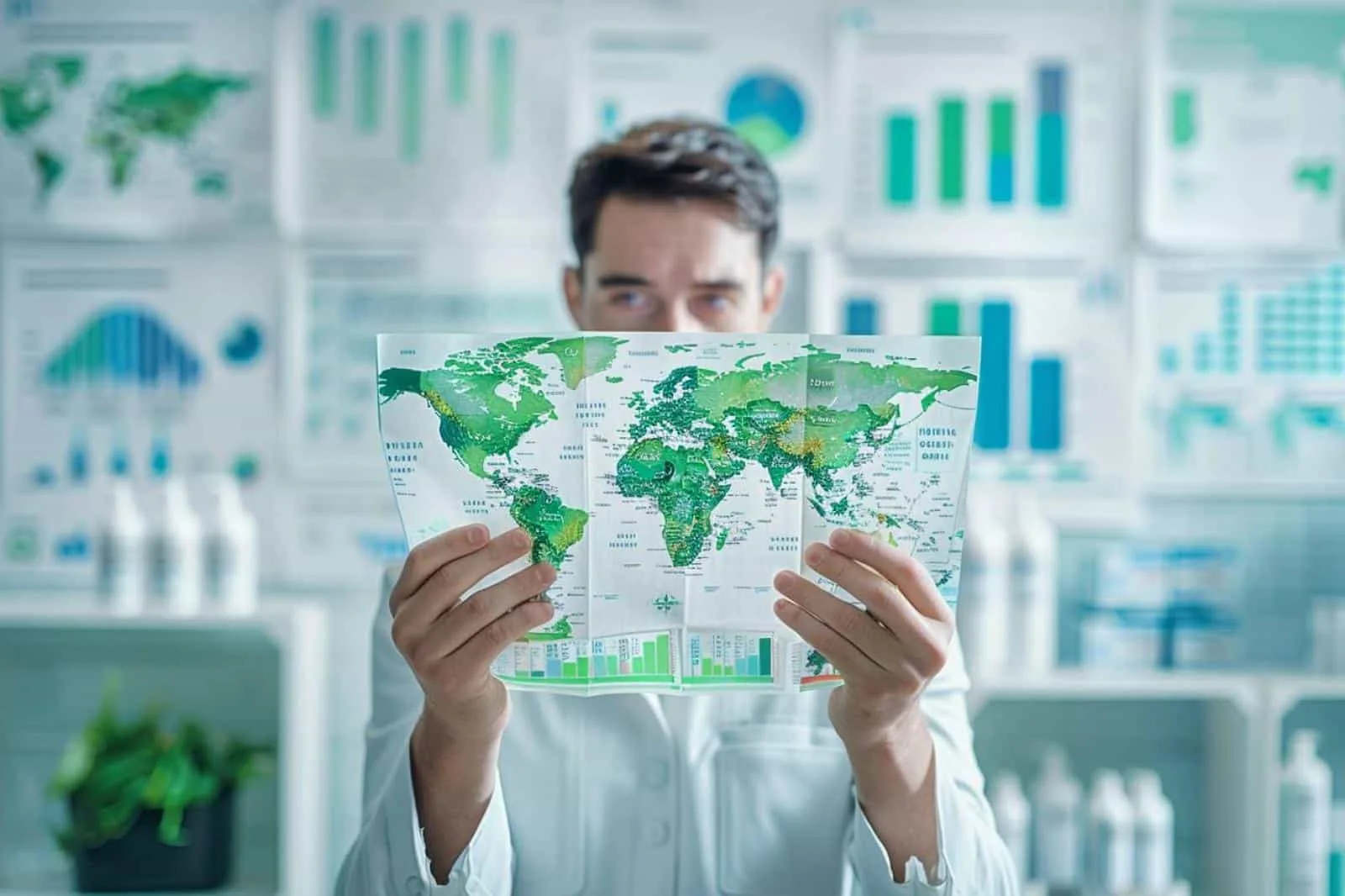 Carte de geomarketing affichant des zones de chalandise et des points de vente pour préparer un lancement de produit local.