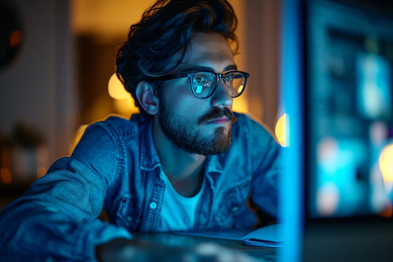 Personne utilisant un ordinateur portable pour réinitialiser le mot de passe administrateur de sa Freebox via Freebox OS.