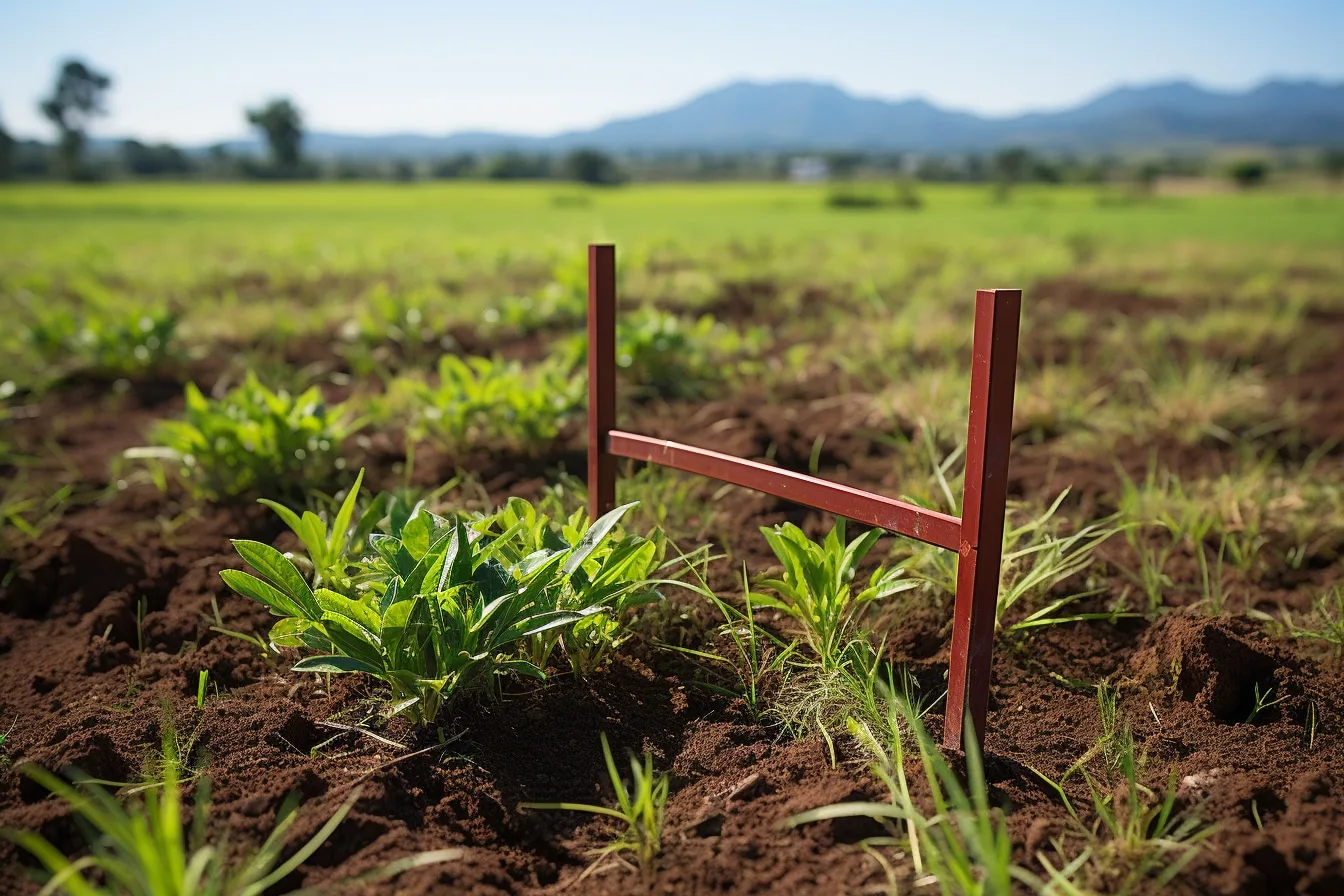 Propriétaire consultant le plan cadastral et les documents nécessaires à la vente d’un terrain.