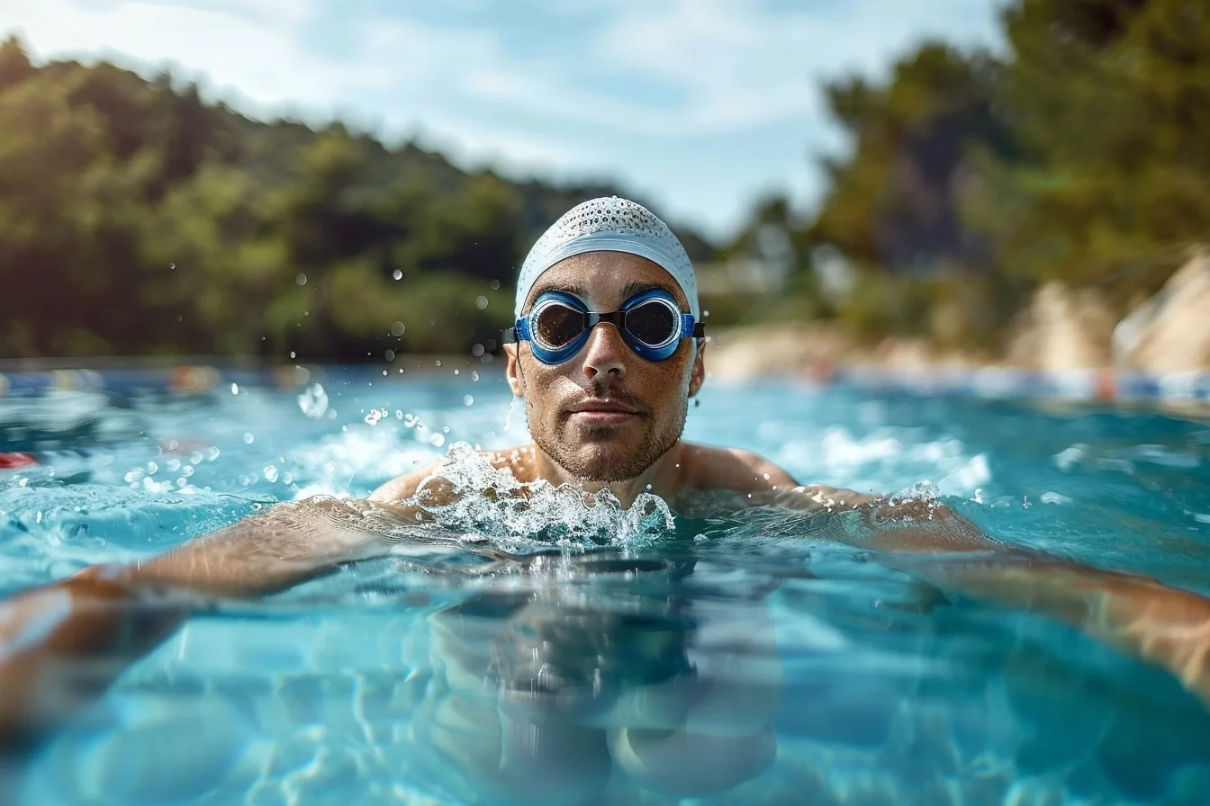 Femme nageant le crawl dans un bassin, illustration d’une routine de natation pour accompagner une perte de poids.