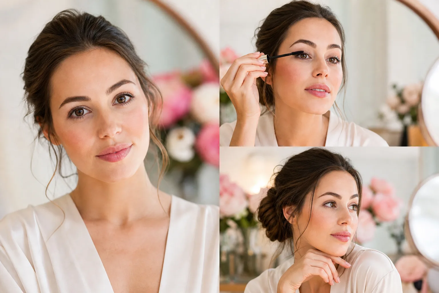 Gros plan sur un regard maquillé naturellement avec des cils définis et un mascara léger.