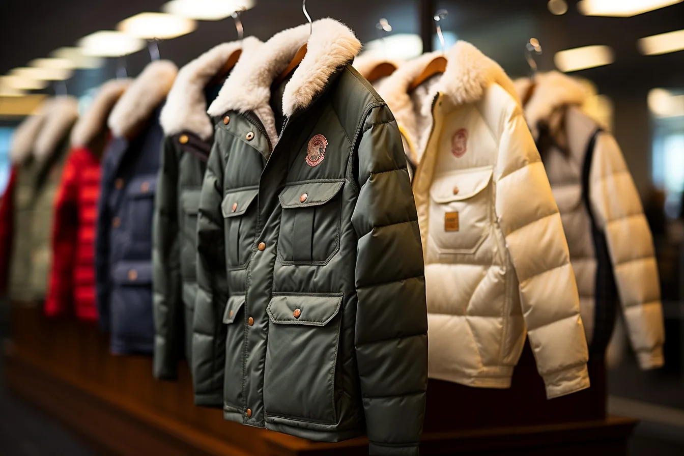 Vestes homme Ralph Lauren d’inspiration varsity, nautique et sportswear vintage, présentées sur un portant.
