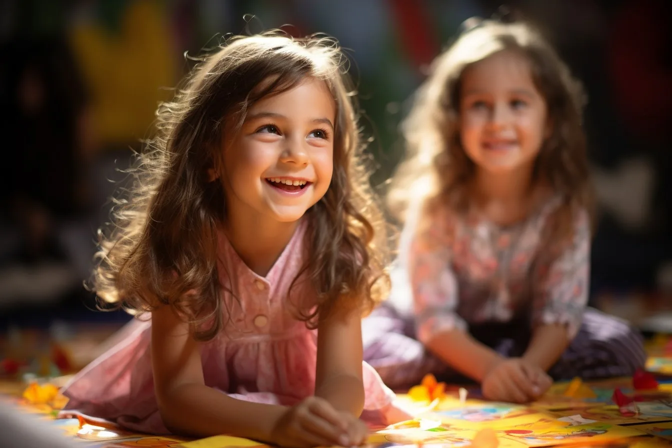 Parent et enfant échangeant calmement à la maison autour d’une activité, illustration de l’éducation positive.