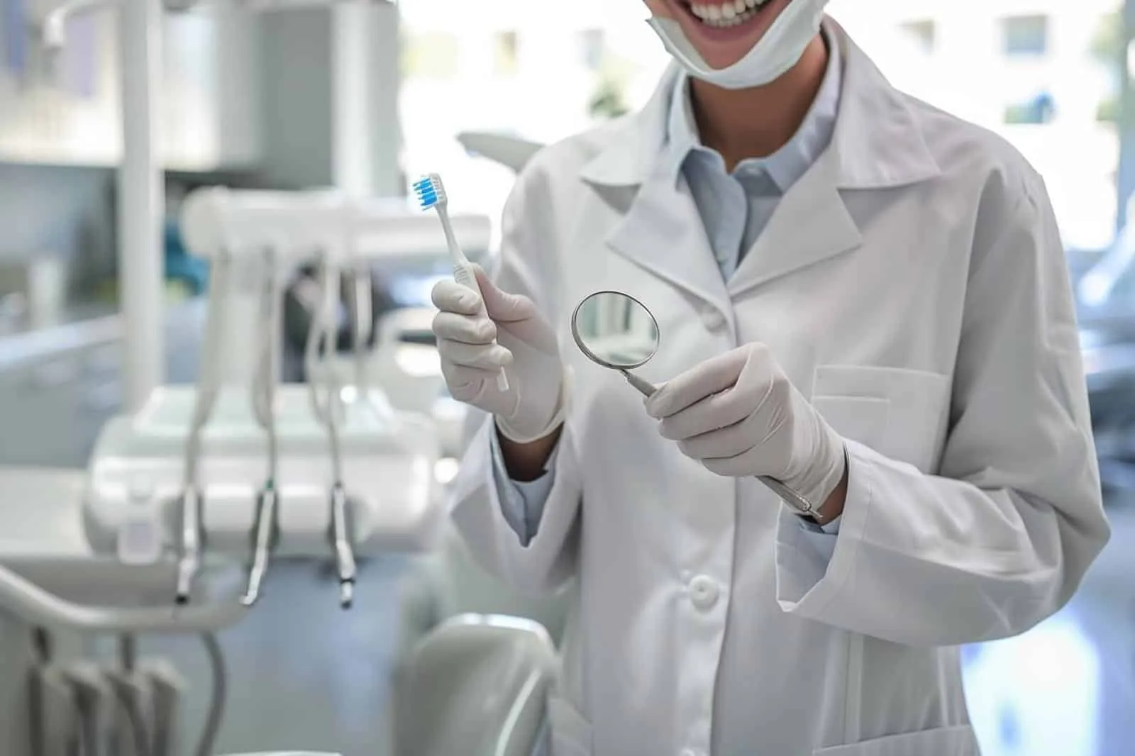 Femme souriante comparant des offres de mutuelle santé dentaire avec un devis de dentiste et une calculatrice.