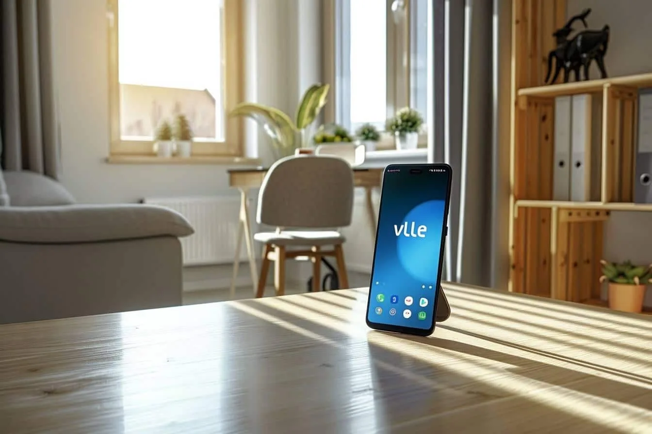 Personne tenant un smartphone affichant le réseau 4G avec une icône d’appel VoLTE active.