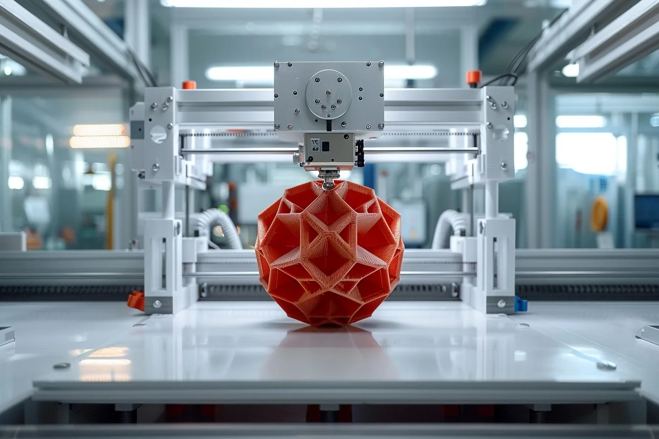 Ordinateur affichant l’aperçu de découpe d’un objet avant son impression sur une imprimante 3D de bureau.