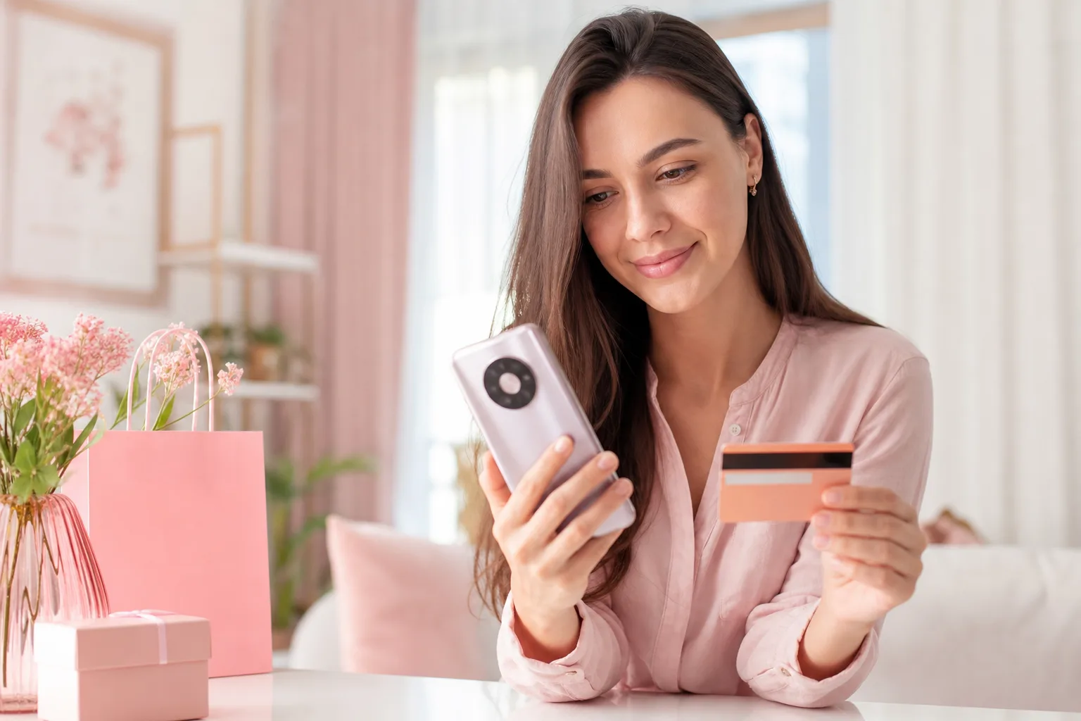 Smartphone Huawei posé sur une table avec boîte, chargeur et étiquette de prix promotionnel.